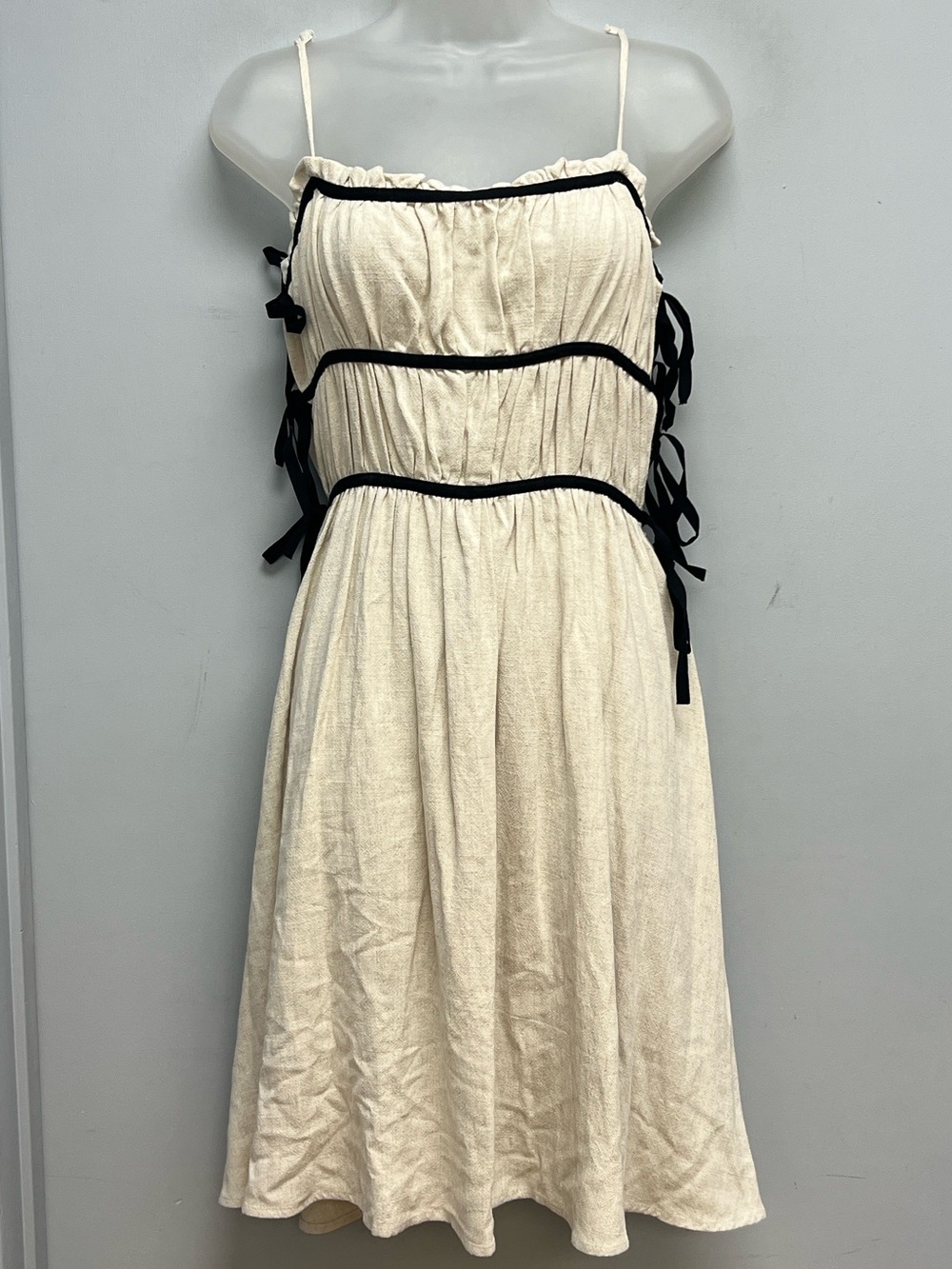 Veveret Linen Blend Tie-Side Sundress Size Small